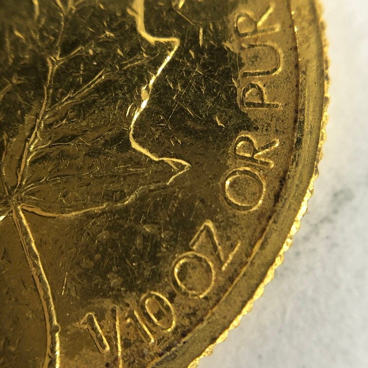 K24IG Canada Maple leaf gold coin 1/10oz gross weight 3.1g[CDBD7083]