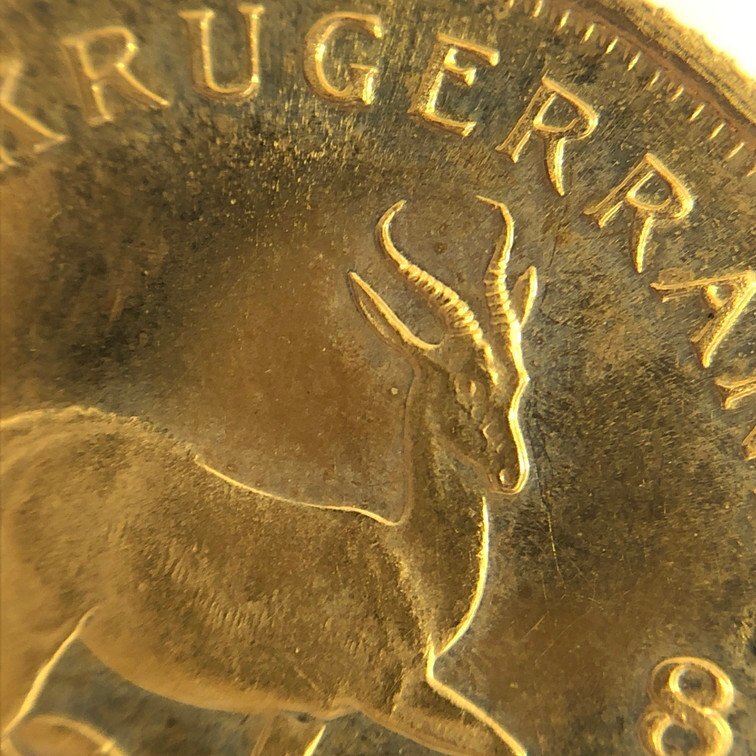 K22 南アフリカ共和国 クルーガーランド金貨 1/10oz 1982 総重3.3g【CDAX8047】の画像5