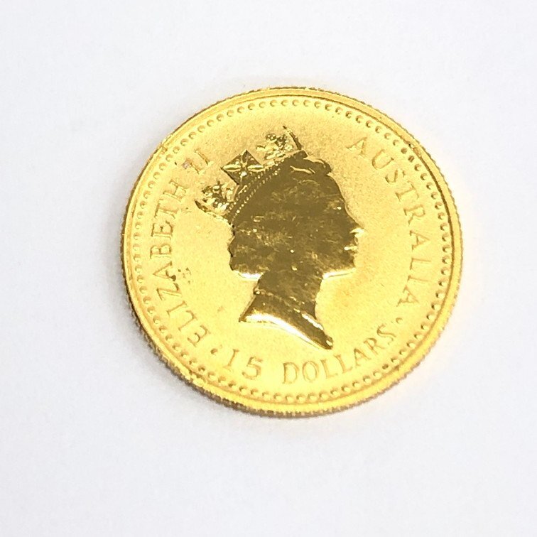 K24IG Australia kangaroo gold coin 1/10oz 1991 gross weight 3.1g[CDBD7061]
