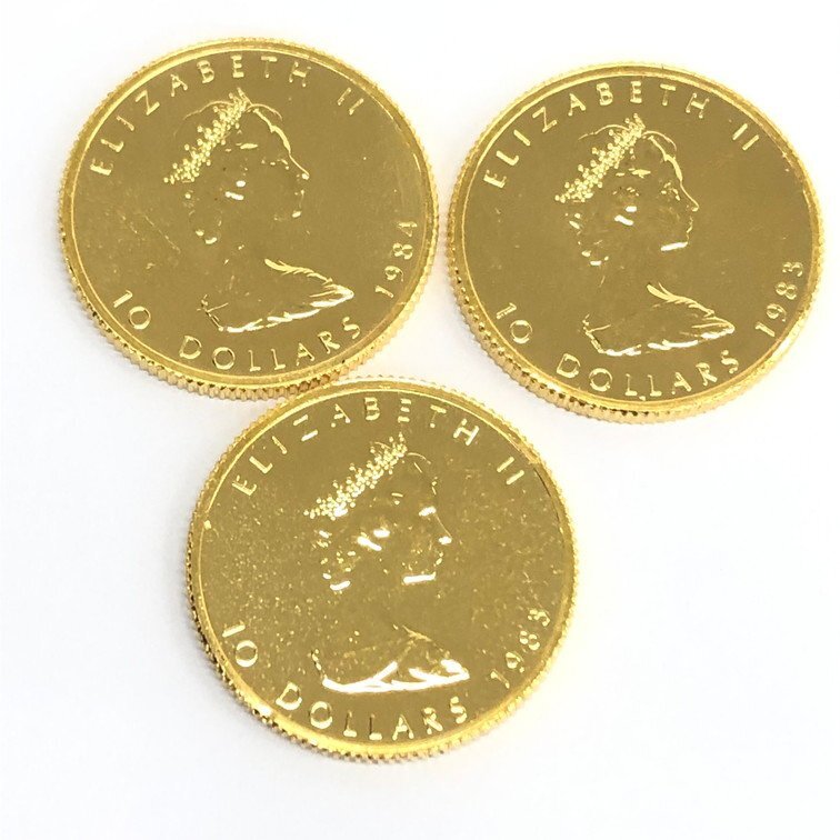 K24IG Canada Maple leaf gold coin 1/4oz 6 sheets summarize gross weight 46.4g[CDBD7018]