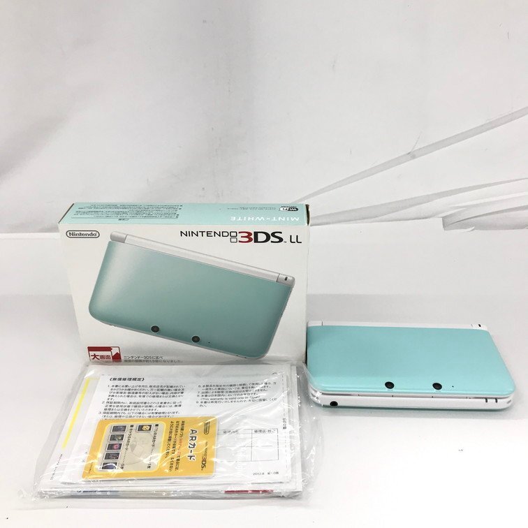 Nintendo 任天堂 ニンテンドー 3DS LL ミントｘホワイト SPR-001 初期化済 箱付【CEAE8028】の画像1