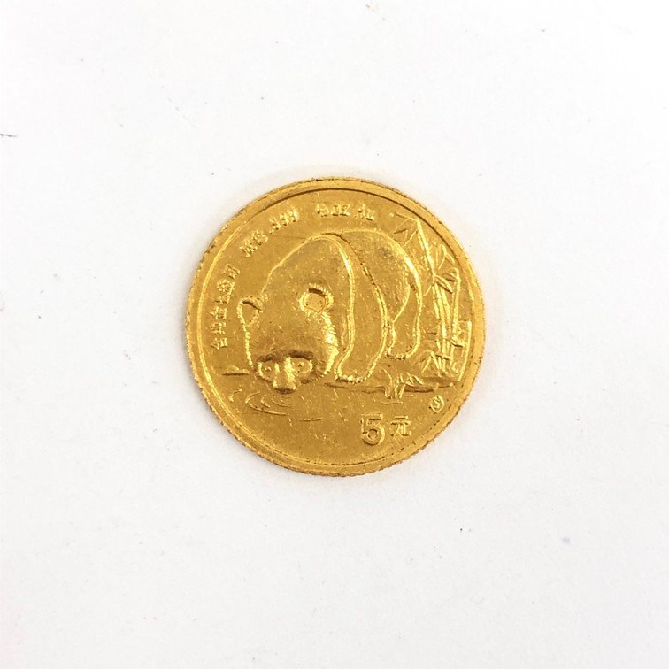 K24IG China Panda gold coin 1/20oz 5 origin 1987 gross weight 1.5g[CEAB8017]