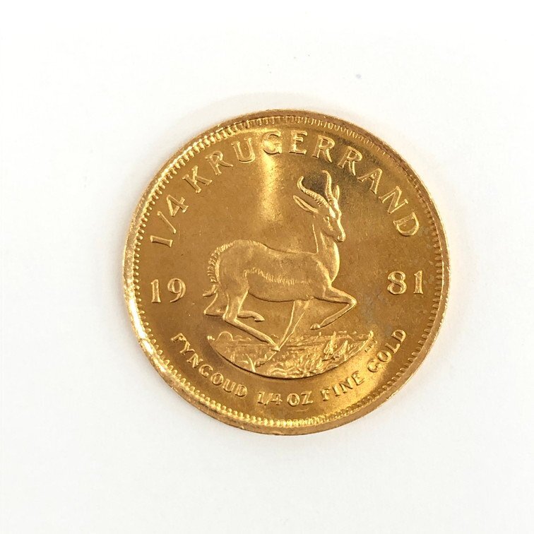 K22 south Africa also peace country Crew Galland gold coin 1/4oz 1981 gross weight 8.4g[CEAB6022]
