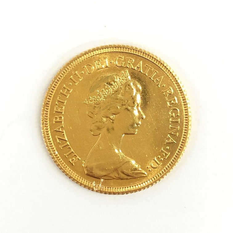 K22 England Sovereign gold coin Elizabeth 2.1982 gross weight 8.0g[CEAB6011]