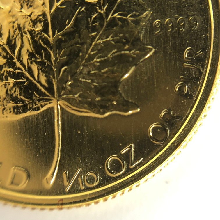 K24IG Canada Maple leaf gold coin 1/10oz 1985 gross weight 3.1g[CEAB6055]