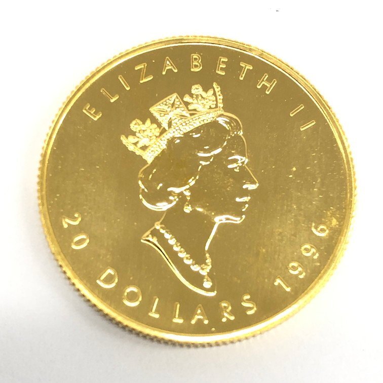 K24IG カナダ メイプルリーフ金貨 1/2oz 総重量15.5ｇ【CEAB7029】の画像2