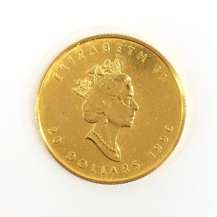 K24IG Canada Maple leaf gold coin 1/2oz 1996 gross weight 15.5g[CEAB6042]