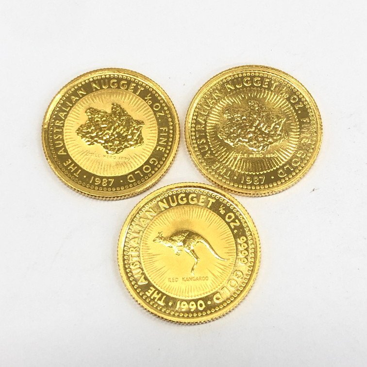 K24IG Australia kangaroo gold coin nageto gold coin 1/10oz 3 sheets summarize gross weight 9.3g[CEAB6052]