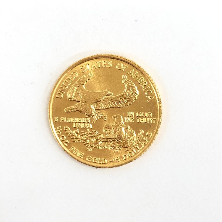 K22 America Eagle gold coin 1/10oz 5 dollar gross weight 3.3g[CEAB6060]
