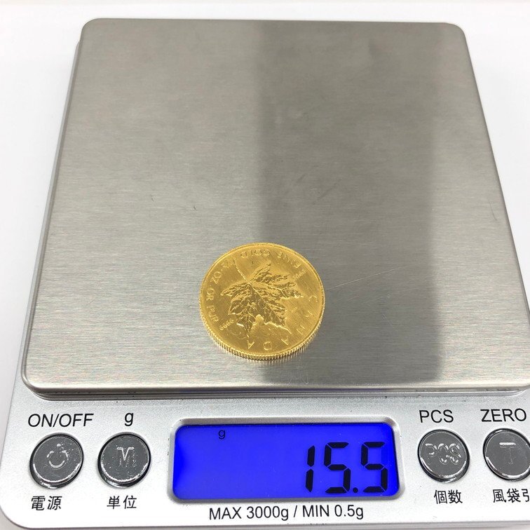 K24IG カナダ メイプルリーフ金貨 1/2oz 総重量15.5ｇ【CEAC6038】の画像7