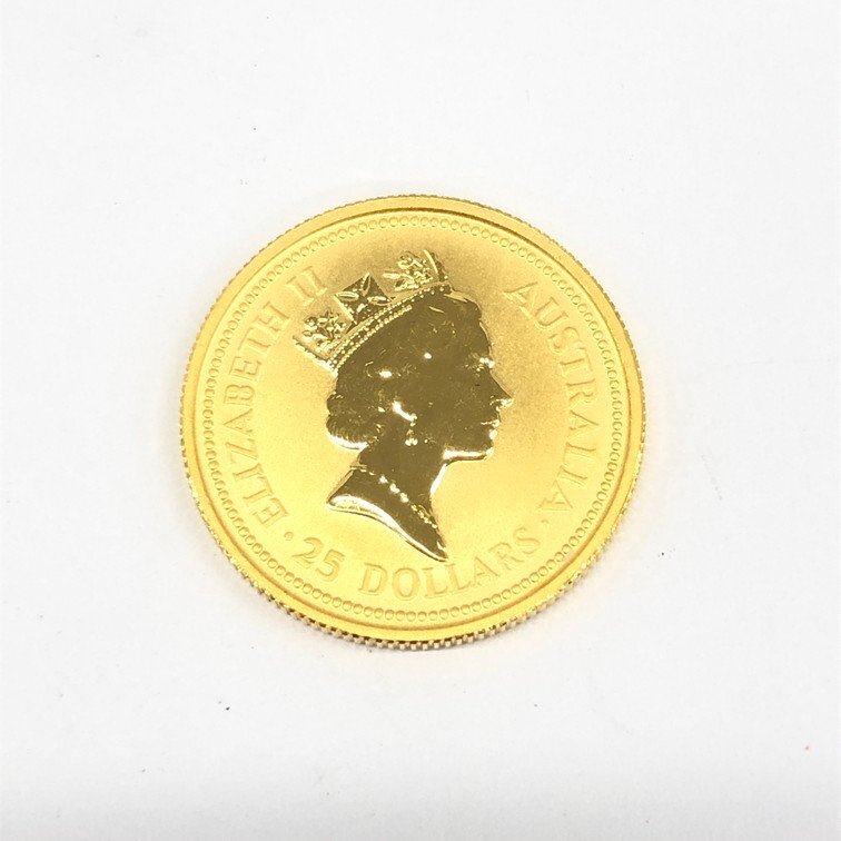 K24IG Australia kangaroo gold coin 1/4oz 1993 gross weight 7.7g[CEAB6048]