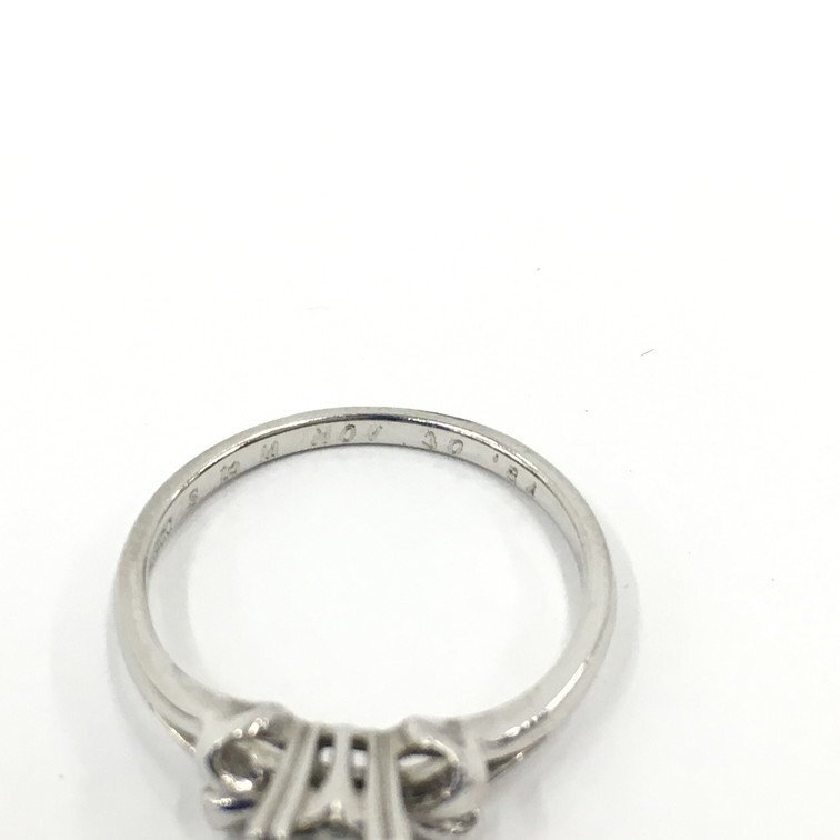 MIKIMOTO Mikimoto кольцо PT900 печать 0.35CT 8 номер 2.9g[CEAI9037]