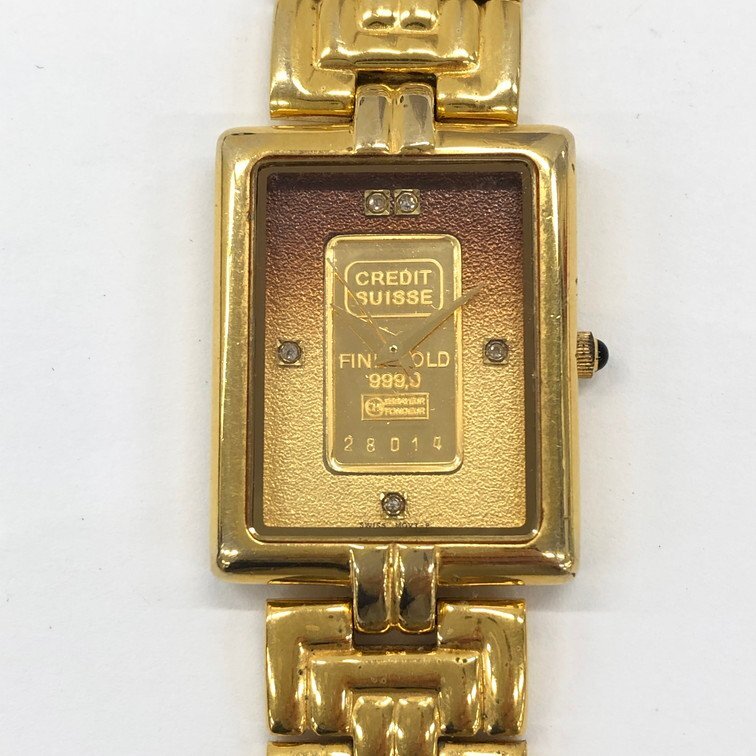 CREDIT SUISSE クレディ スイス 腕時計 FINE GOLD 999.9刻印 FK-581-P 4070693 稼働品 68.7ｇ【CEAK2023】_画像1