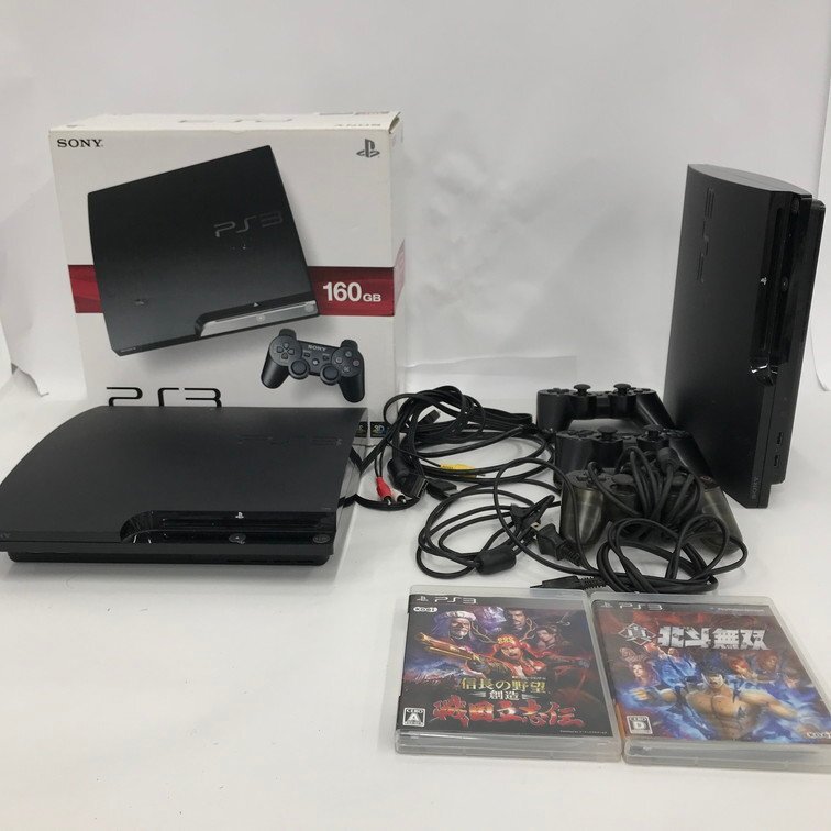 PlayStation3 本体 CACH-2500A / CECH-2000A / コントローラ×3 / ソフト×2 おまとめセット 未初期化ジャンク品【CEAL9038】_画像1