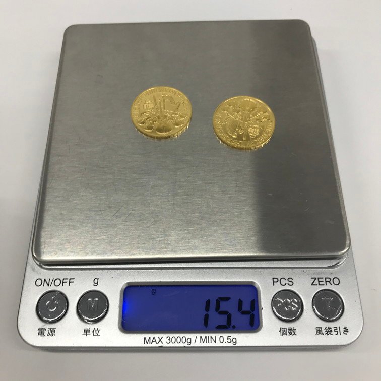 K24 純金 ウィーン金貨 1/4オンス 2点セット 総重量15.4g【CEAL8046】_画像7