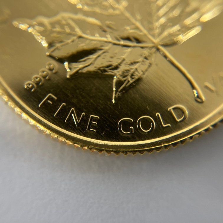 K24IG Canada Maple leaf gold coin 1/4oz 1985 gross weight 7.7g[CEAM9067]
