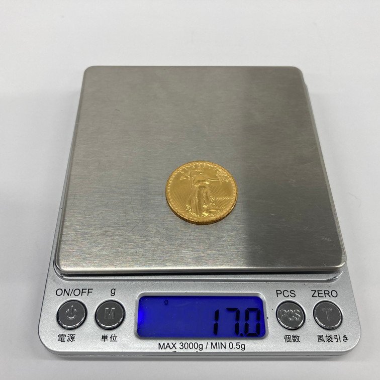 K22　アメリカ　イーグル金貨　1/2oz　25ドル　総重量17.0g【CEAM9038】_画像8