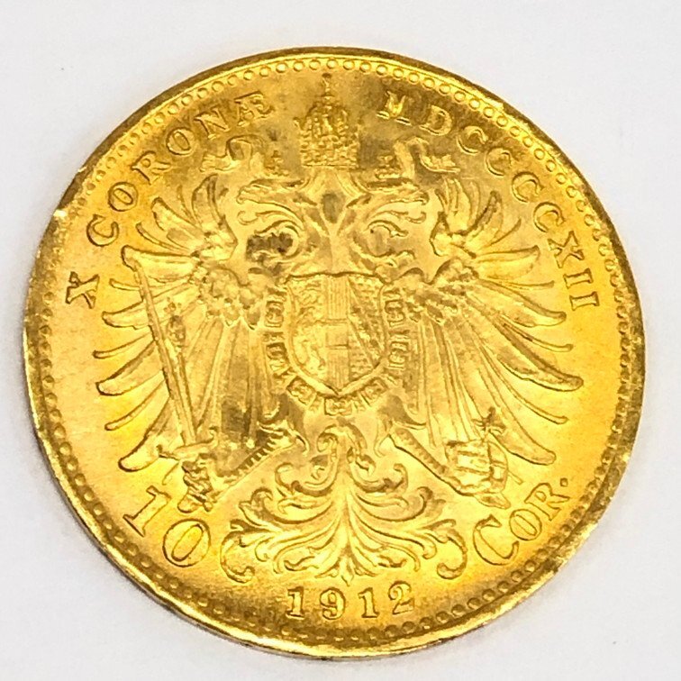 K21.6 フランス ハンガリー オーストリア 20フラン 10コロナ 金貨 3枚まとめ 総重量13.2g【CEAN4027】_画像6