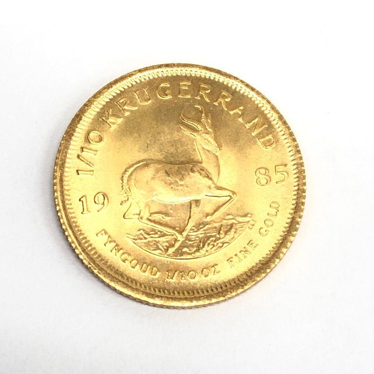 K22　南アフリカ共和国　クルーガーランド金貨　1/10oz　1985　総重量3.2g【CEAN4036】_画像1