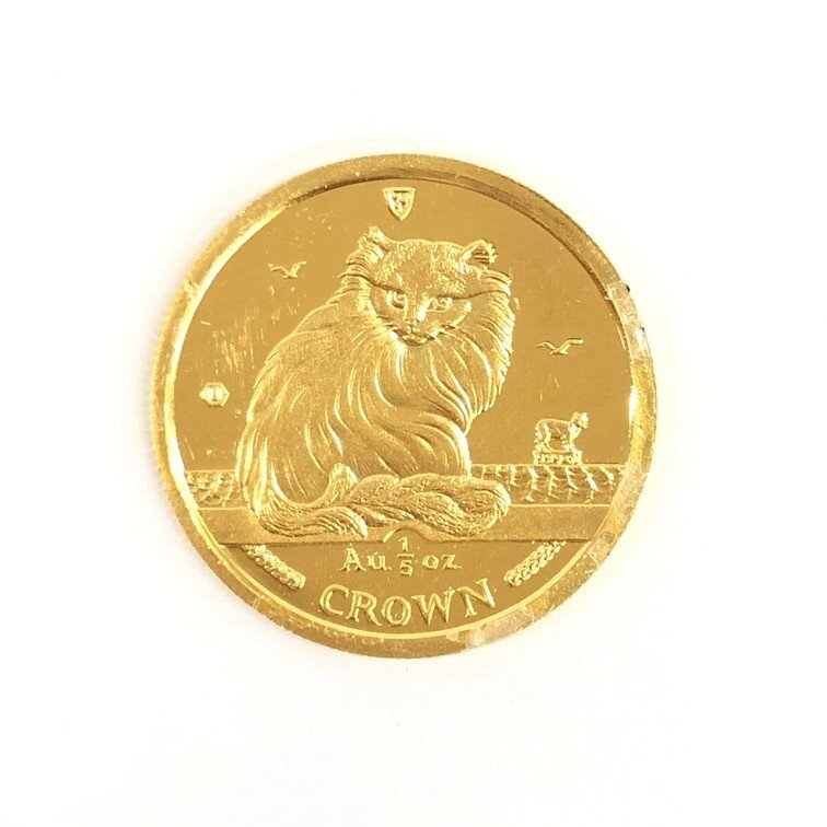 K24IG マン島 キャットコイン Au.1/5oz 金貨 総重量6.2ｇ【CEAL6027】_画像1