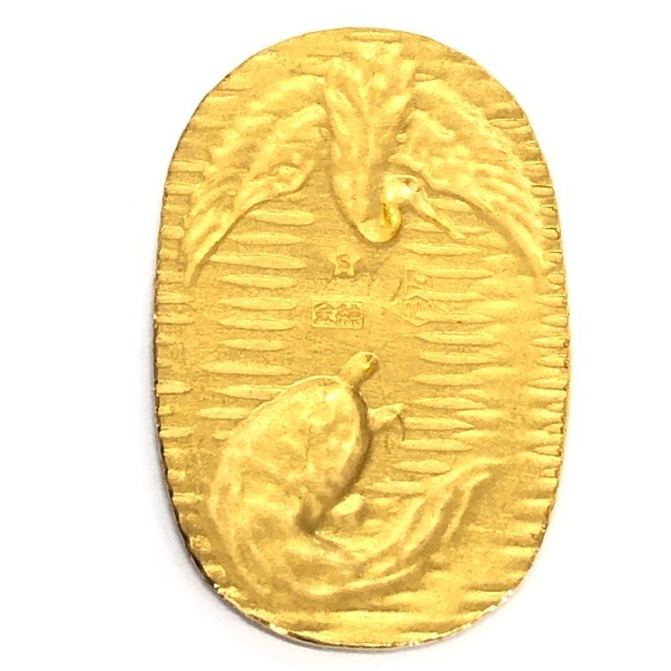 K24 оригинальный золотой маленький штамп журавль . черепаха 1000 печать полная масса 3.7g[CEAN4011]