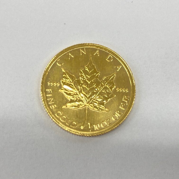 K24IG　カナダ　メイプルリーフ金貨　1/10oz　1997　総重量3.1g【CEAM9050】_画像1