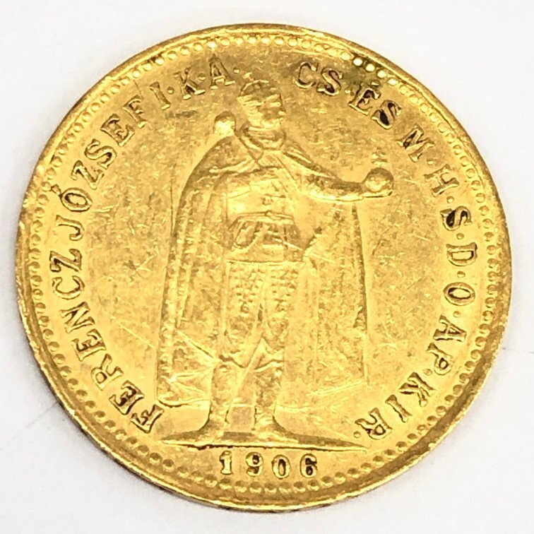 K21.6 フランス ハンガリー オーストリア 20フラン 10コロナ 金貨 3枚まとめ 総重量13.2g【CEAN4027】_画像5