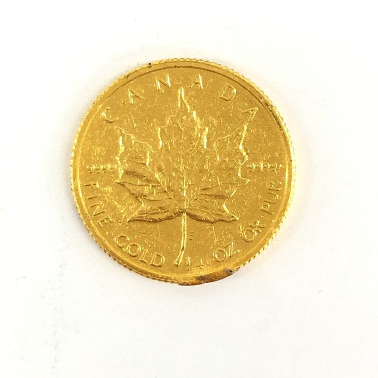 K24IG カナダ メイプルリーフ金貨 1/4oz 総重量7.7ｇ【CEAL6043】_画像1