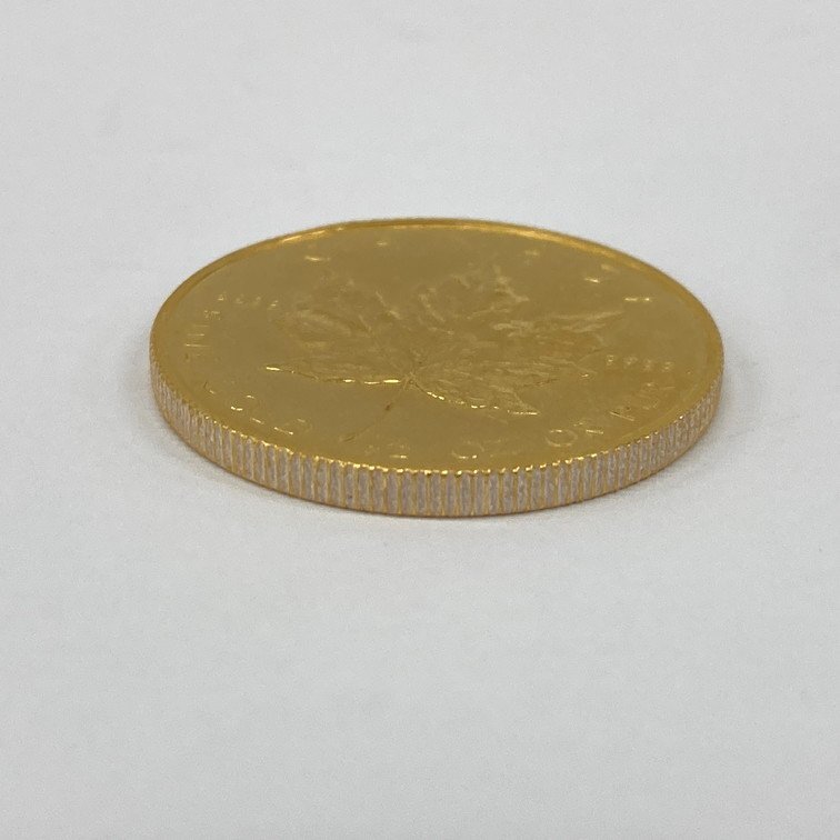 K24IG Canada Maple leaf gold coin 1/2oz 1987 gross weight 15.6g[CEAM9043]