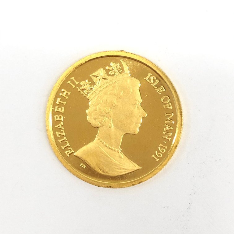 K24IG マン島 キャットコイン Au.1/5oz 金貨 総重量6.2ｇ 【CEAL6042】_画像2