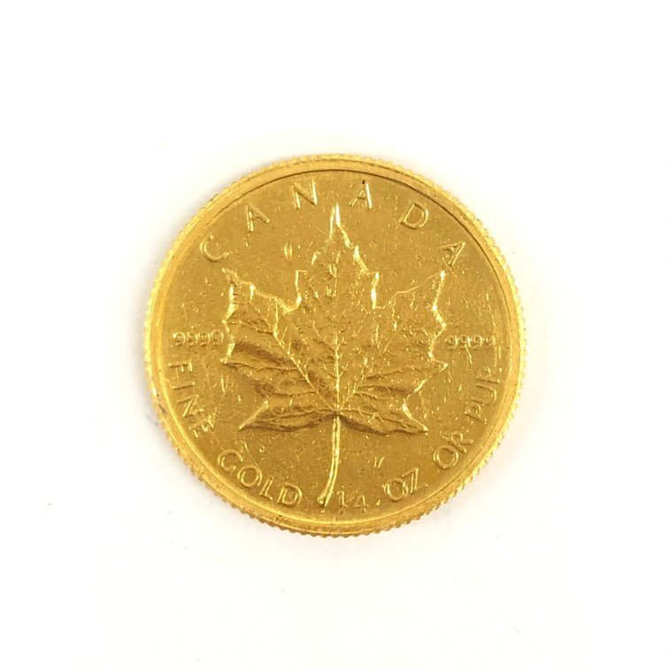 K24IG カナダ メイプルリーフ金貨 1/4oz 総重量7.7ｇ【CEAL6044】_画像1