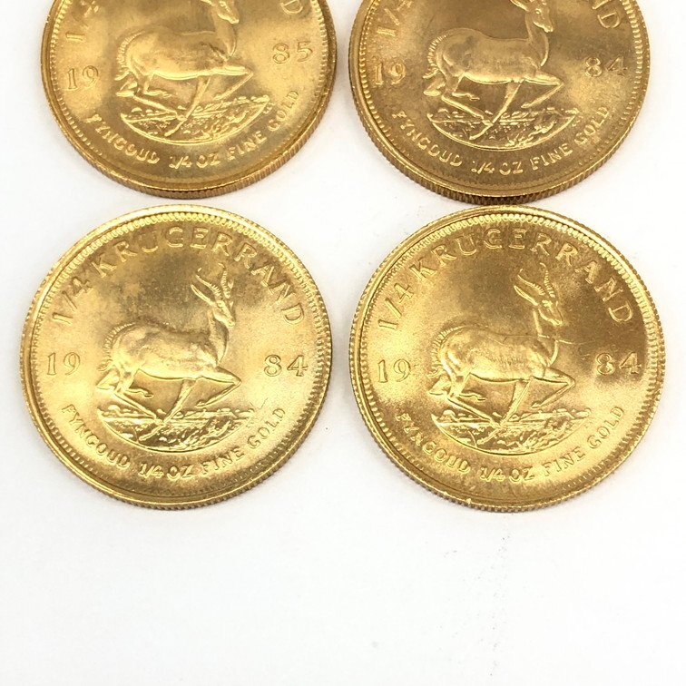 K22 南アフリカ クルーガーランド金貨 1/4oz 4枚 おまとめ 総重量33.9ｇ【CEAL6041】_画像3