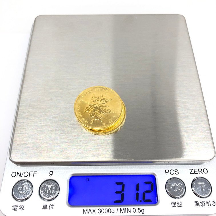 K24IG カナダ メイプルリーフ金貨 1/2oz 2点 おまとめ 総重量31.2ｇ【CEAL6040】_画像10