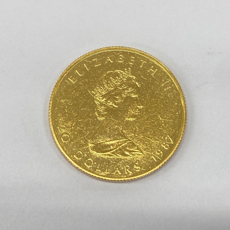K24IG　カナダ　メイプルリーフ金貨　1/2oz　1987　総重量15.6g【CEAM9043】_画像2