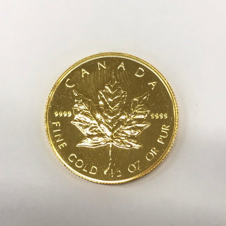 K24 original gold Maple leaf gold coin 1/2 ounce 15.6g[CEAL8051]