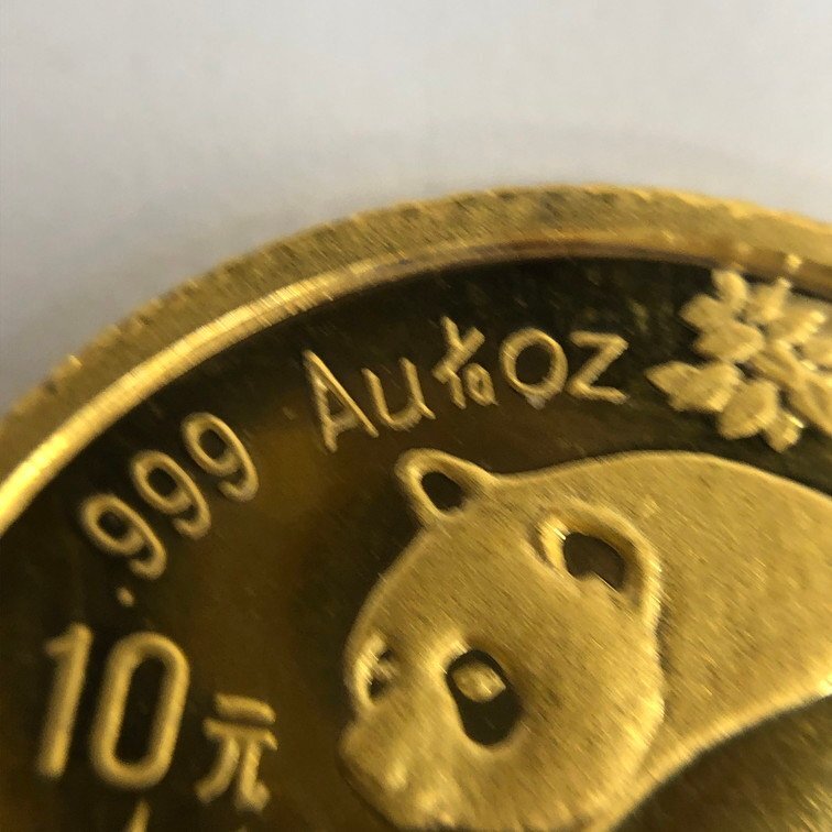 K24IG　中国　パンダ金貨　1/10oz　10元　1998　総重量3.1g【CEAN4037】_画像3