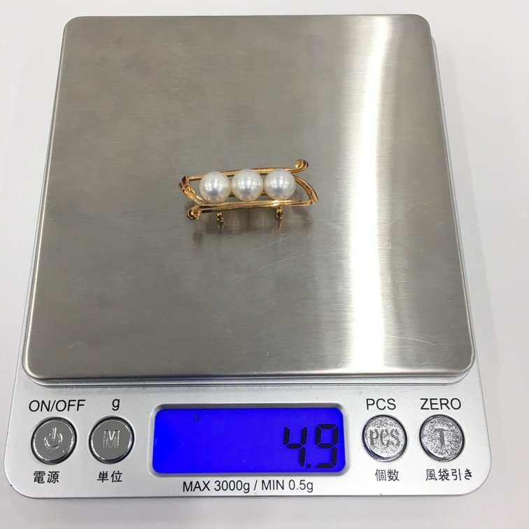 MIKIMOTO Mikimoto K14 жемчуг брошь полная масса 4.9g жемчуг 7.3mm[CEAN7019]