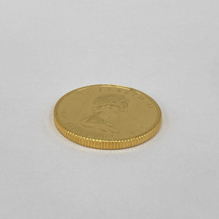K24IG　カナダ　メイプルリーフ金貨　1/4oz　1985　総重量7.7g【CEAM9067】_画像3