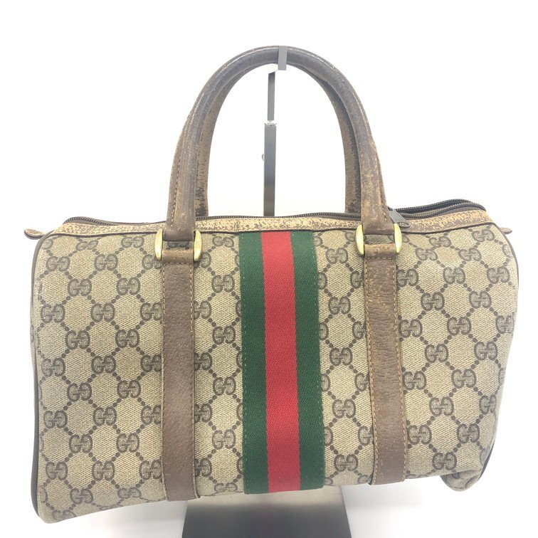 OLD GUCCI　オールドグッチ　シェリーライン　ボストンバッグ　69・02・007【CEAN4058】_画像2