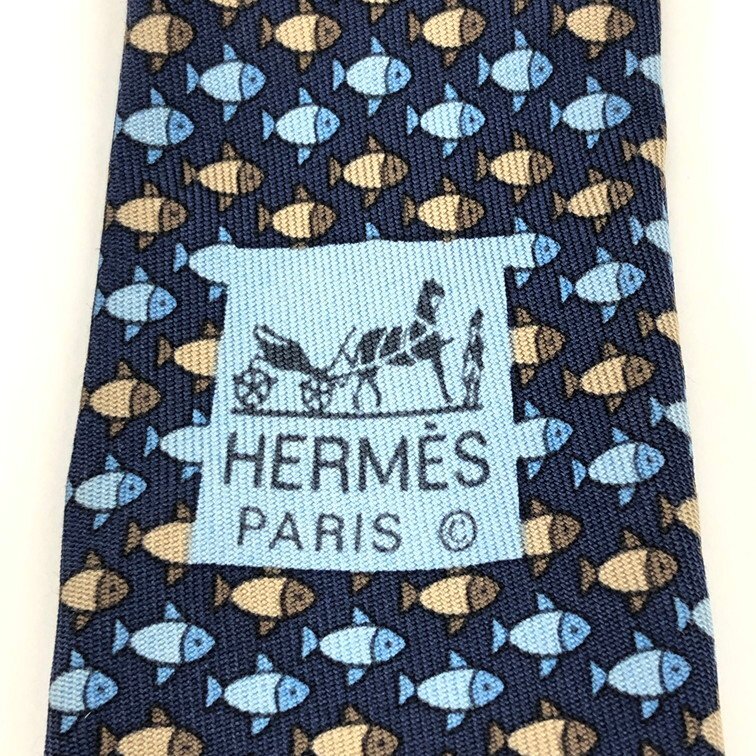 HERMES Hermes галстук рыба шелк 7862UA[CEAP6019]