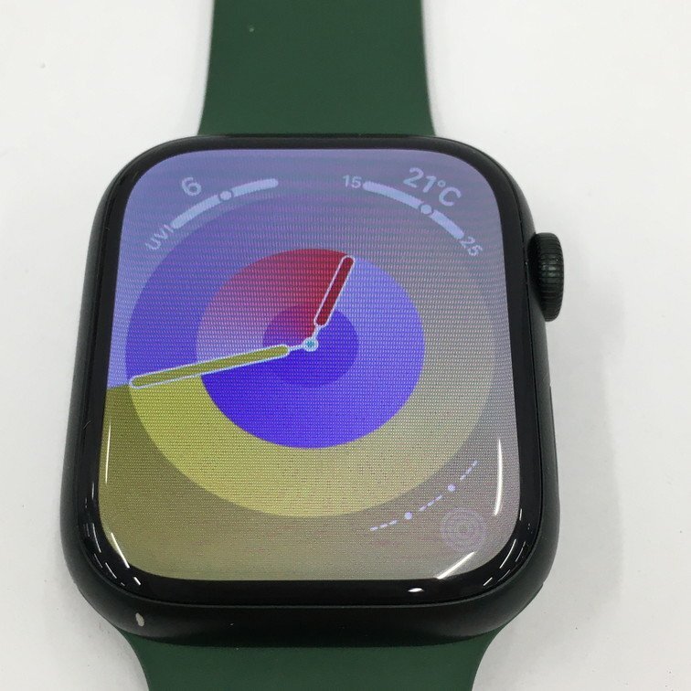 Apple Watch Series 7 45mm GPS+Cellular A2478 / MKJR3J/A グリーン 32GB 付属品 箱付き 初期化済み【CEAP7018】_画像1