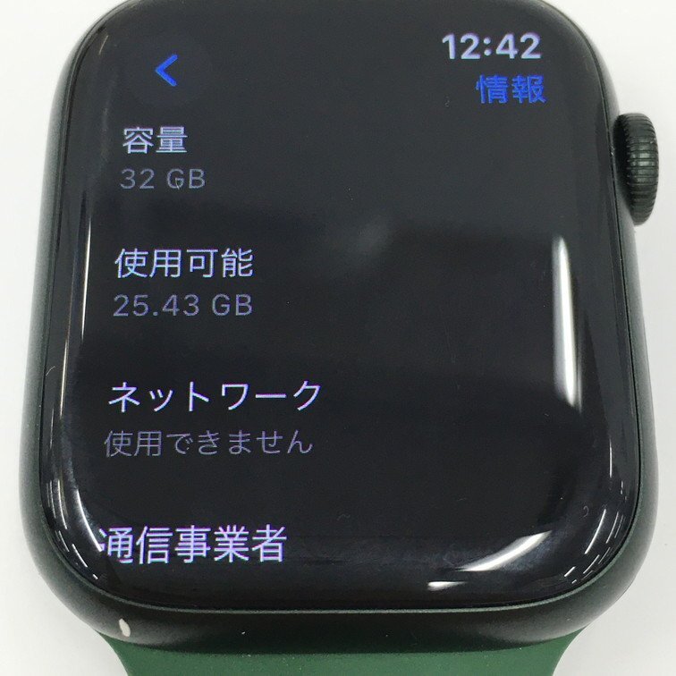 Apple Watch Series 7 45mm GPS+Cellular A2478 / MKJR3J/A グリーン 32GB 付属品 箱付き 初期化済み【CEAP7018】_画像3