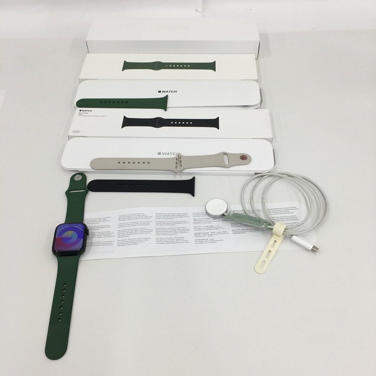 Apple Watch Series 7 45mm GPS+Cellular A2478 / MKJR3J/A グリーン 32GB 付属品 箱付き 初期化済み【CEAP7018】_画像8