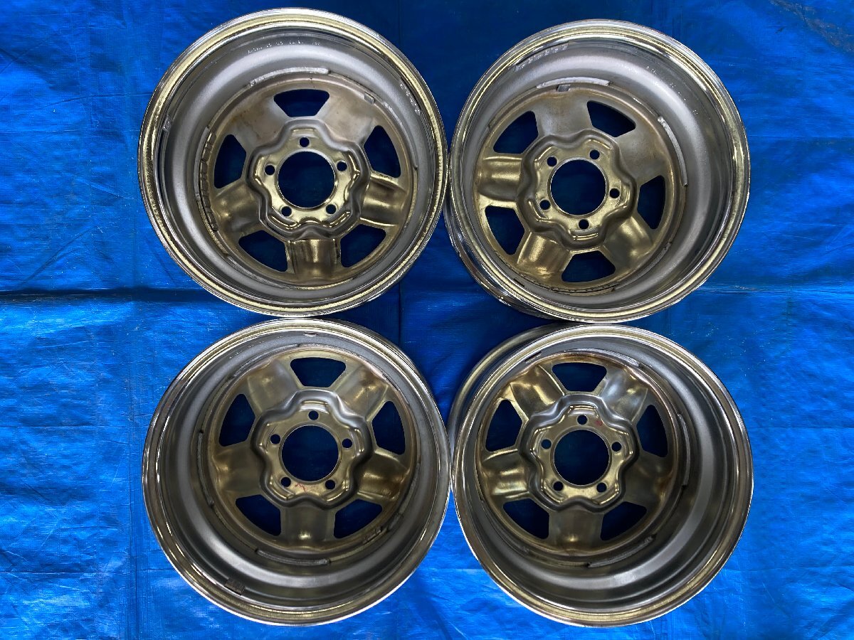 AH-152 TSW　スター　STAR　クローム　15×7J　PCD114.3　ハブ径約84.55㎜　5H　4本　センターキャップ2個　送料無料　個人宅発送不可_2　ホイール裏面