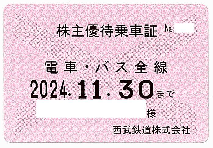 ■西武鉄道 株主優待乗車証■ 電車バス全線 / 2024年11月30日まで / 土日発送可能_画像1