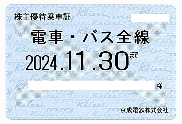 ■京成電鉄 株主優待乗車証■ 電車バス全線 / 2024年11月30日まで / 土日発送可能_画像1