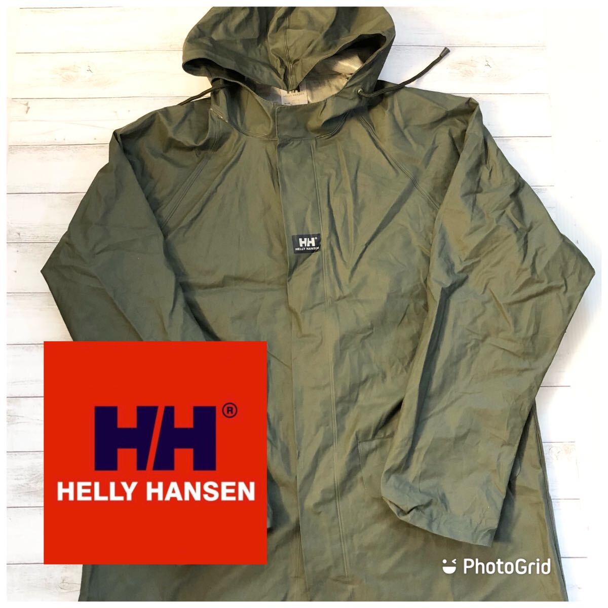 ヘリーハンセン Helly Hansen M レインコート レインパーカー カーキの画像1