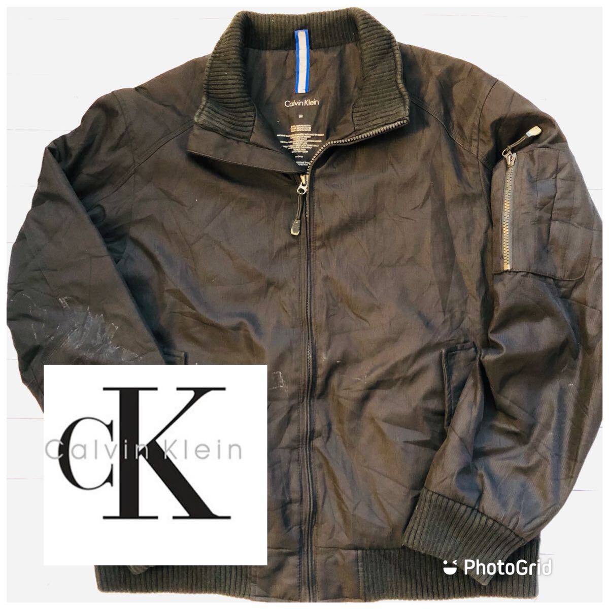  Calvin * Klein Calvin Klein M cotton inside flight jacket black 