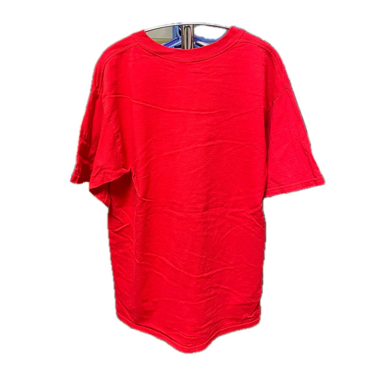 【US古着】レッド L Tシャツ 半袖 レギュラー プリント メンズ レディース 大きいサイズ オーバーサイズ