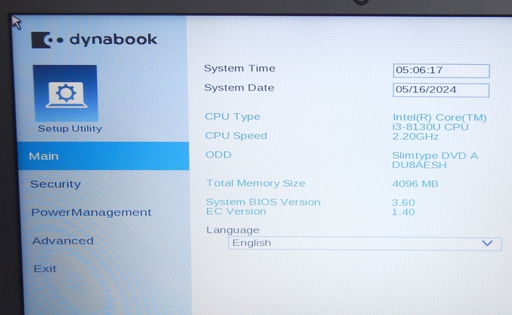 TOSHIBA dynabook B65/M Core i3-8130U 4GB HDD無し (C)_画像2